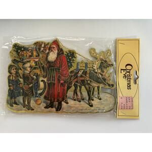 Vintage Christmas Reproductions Victorian Ornament Die Cut Chipboard 1986 2 Set